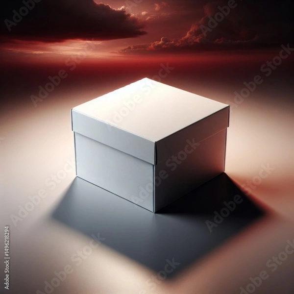 Obraz white box mock-up on white background