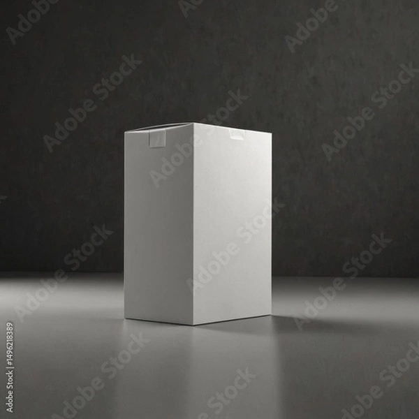 Obraz white box mock-up on black background