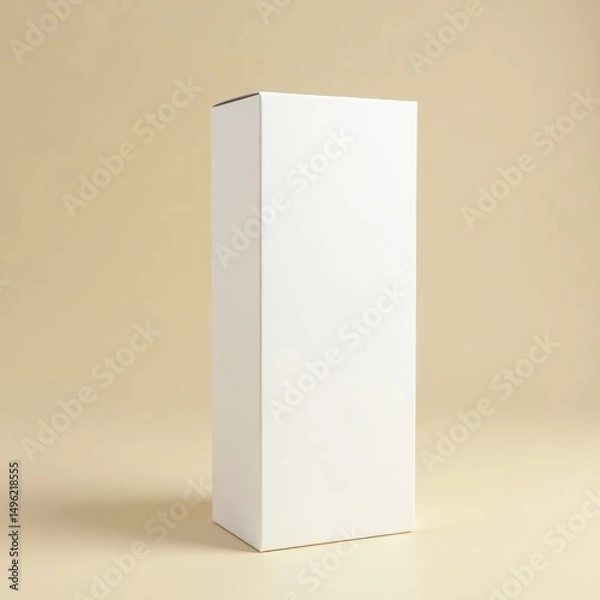 Obraz white box mock-up on cream background