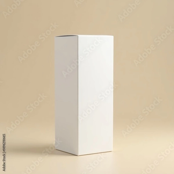 Obraz white box mock-up on cream background