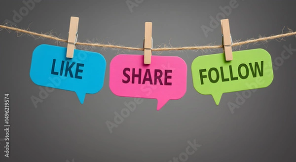 Fototapeta like share follow concept