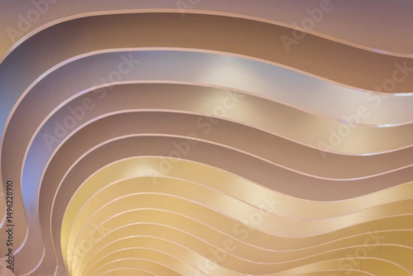Fototapeta Abstract Ceiling Design with Soft Hues and Wave Patterns at a Stadium in London

