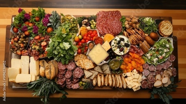 Obraz Ultimate Gourmet Cheese & Charcuterie Board: A Feast for the Eyes