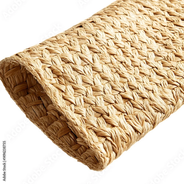 Obraz Modern Eco Straw Mat with Natural Woven Texture Isolated on Transparent Background
