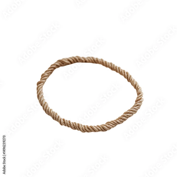 Fototapeta Minimal Woven Anklet with Soft Neutral Fibers and S Isolated on Transparent Background