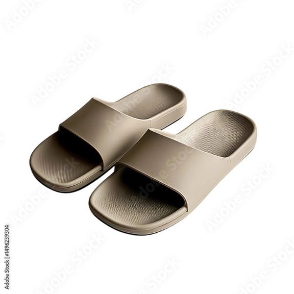 Fototapeta Minimalist Slip On Sandals With A Streamlined Silho Isolated on Transparent Background