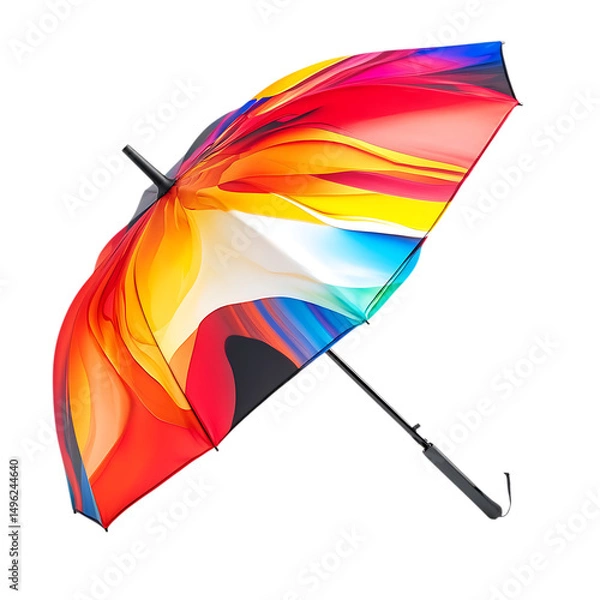 Fototapeta High Tech Compact Beach Umbrella with a Dynamic Fut Isolated on Transparent Background