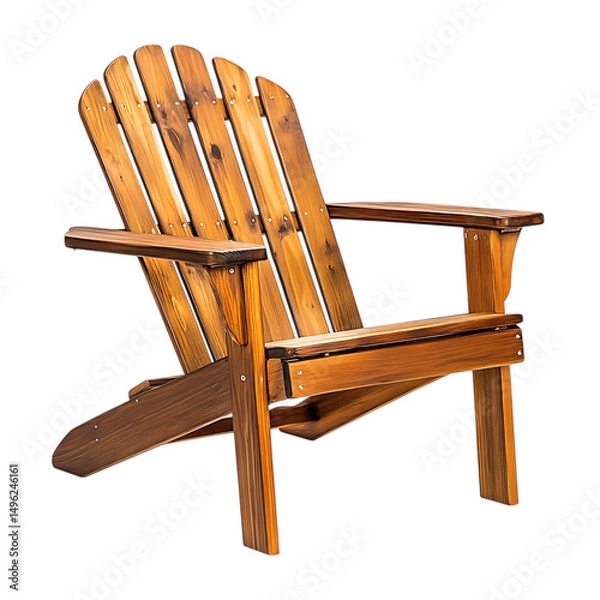 Obraz Elegant Lightweight Foldable Wooden Beach Chair Isolated on Transparent Background