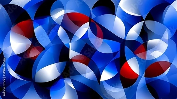 Obraz Abstract Blue Red Shapes Background.