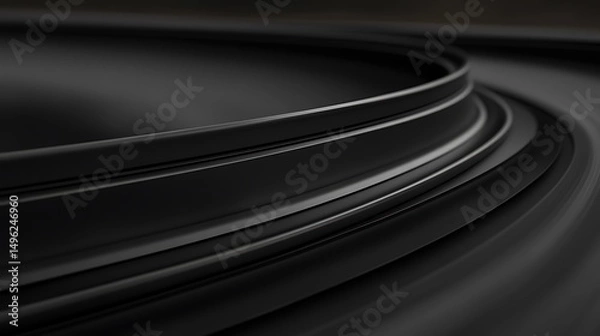 Obraz Abstract Black Curves Background.