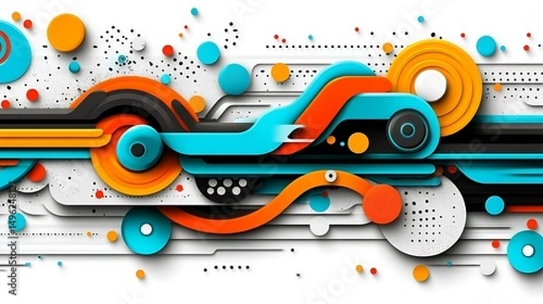 Obraz Abstract Colorful Tech Design.
