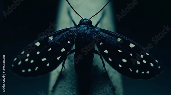 Obraz Black Moth Macro Night Shot.