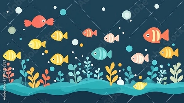 Obraz Colorful Fish Underwater Scene.