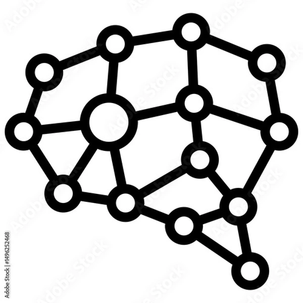 Fototapeta neural network line style icon