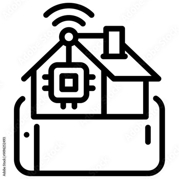 Fototapeta smart home AI line style