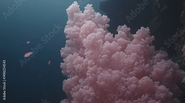 Obraz Pink Coral Reef with Ocean Fish.