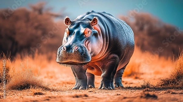 Obraz Hippopotamus in African Savanna.