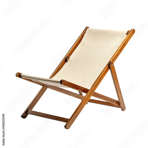 Obraz Contemporary Lightweight Wooden Beach Chair with a Isolated on Transparent Background