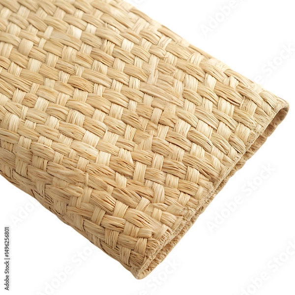 Fototapeta Modern Eco Straw Mat Featuring a Natural Woven Text Isolated on Transparent Background