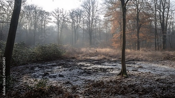 Obraz Frosty Winter Forest Landscape.