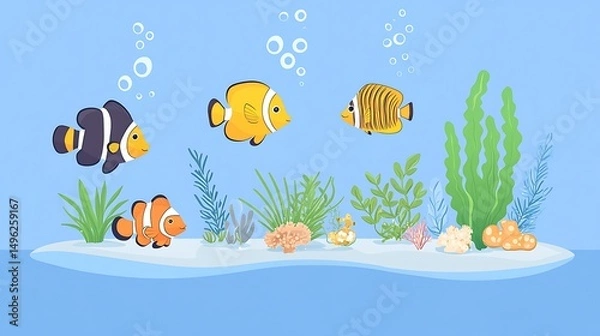 Obraz Colorful Reef Fish Underwater Scene.