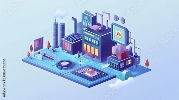 Obraz Smart Factory Digital Industry.