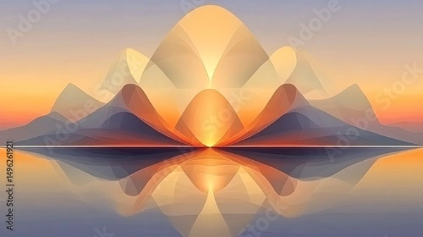 Obraz Sunset Mountain Lake Reflection.