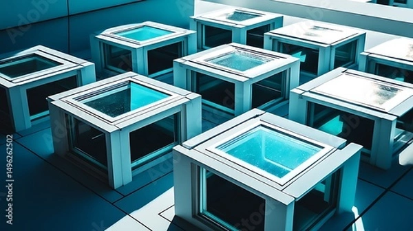 Obraz Futuristic Rooftop Light Wells.