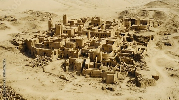 Obraz Desert Ruins Aerial View.