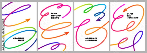 Obraz Vector Hand Drawn Arrow Lines. Abstract Sketch Elements on White Background. Curved Scribble Doodle Arrows