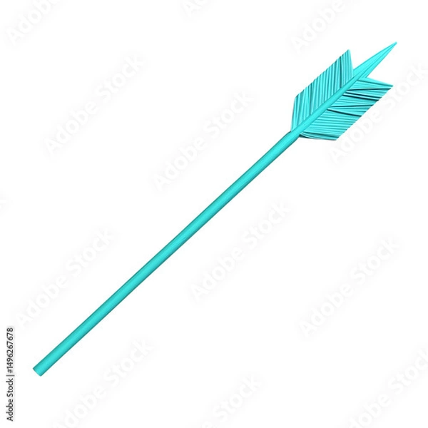 Fototapeta Modern Arrow with Seamless Transitions in Aquamarine Isolated on Transparent Background