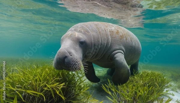 Obraz Manatee Swimming Lazily
