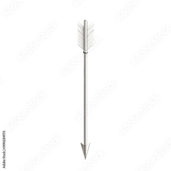 Fototapeta Sleek Arrow with Modern Accents in Pearlescent White Isolated on Transparent Background