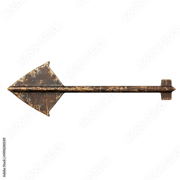 Fototapeta Bold Arrow with Rugged Distinctive Edges in Forest Isolated on Transparent Background