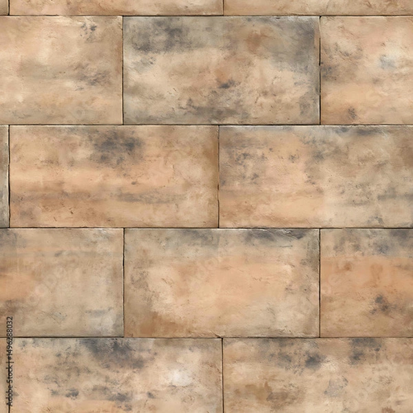Fototapeta Weathered vintage brick wall backdrop - Seamless , pattern , background , tile