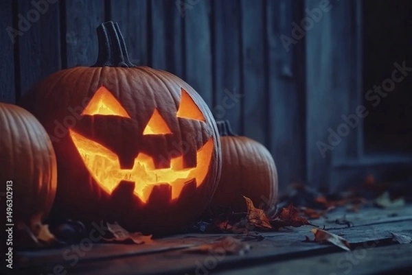 Fototapeta Halloween wishcard bats pumpkins haunted house graphics bold colors text free layout