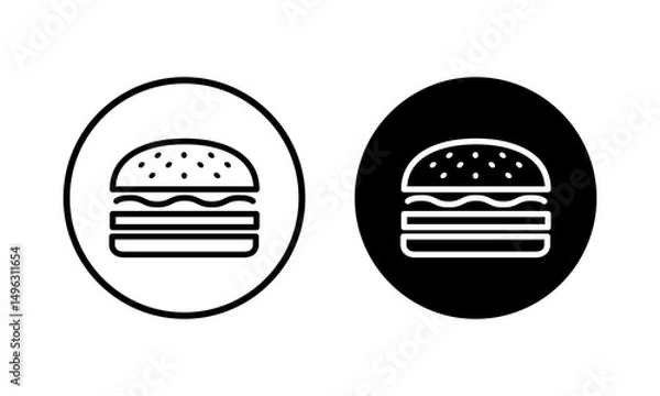 Obraz Burger icon vector illustration. burger sign and symbol. hamburger