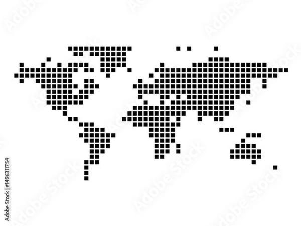 Obraz Dotted square map of The World Small