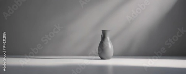 Fototapeta Subtle shadow play on gray, diffused light enhances product features,  luxury,  feature,  diffused light