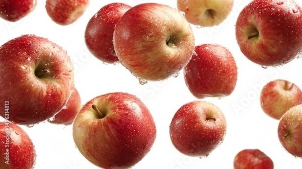 Fototapeta Vibrant Apples in Mid-Fall on a Crisp Background