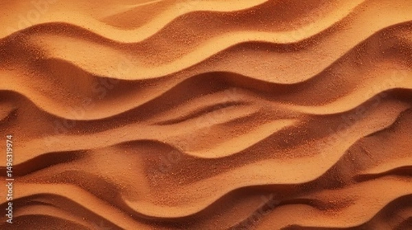 Fototapeta Sand grain texture background in warm tones like muted orange and brown. Wavy natural pattern for minimalist design. Realistic modern abstract wallpaper.