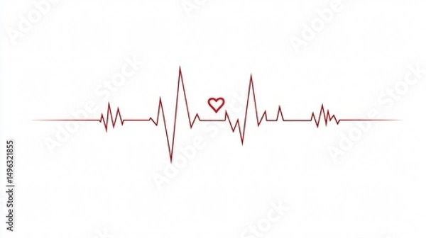Fototapeta Professional Heart Rate Monitor Line Vector Isolated on White Background