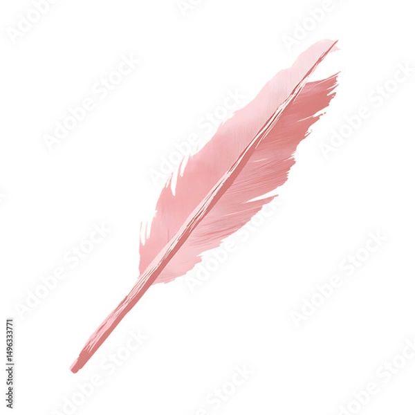 Fototapeta Artistic Arrow with Freeform Strokes in Blush Pink Isolated on Transparent Background