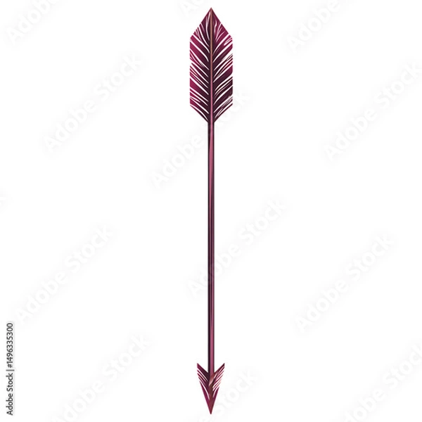 Fototapeta Contemporary Arrow with Clear Vector Lines in Rich Isolated on Transparent Background