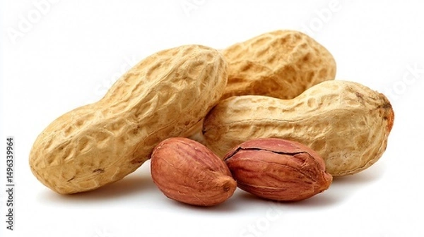 Fototapeta Delicious and Healthy Peanuts on White Background for Nutritious Snack Concept