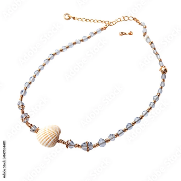 Fototapeta Elegant Anklet with a Refined Chain of Tiny Isolated on Transparent Background
