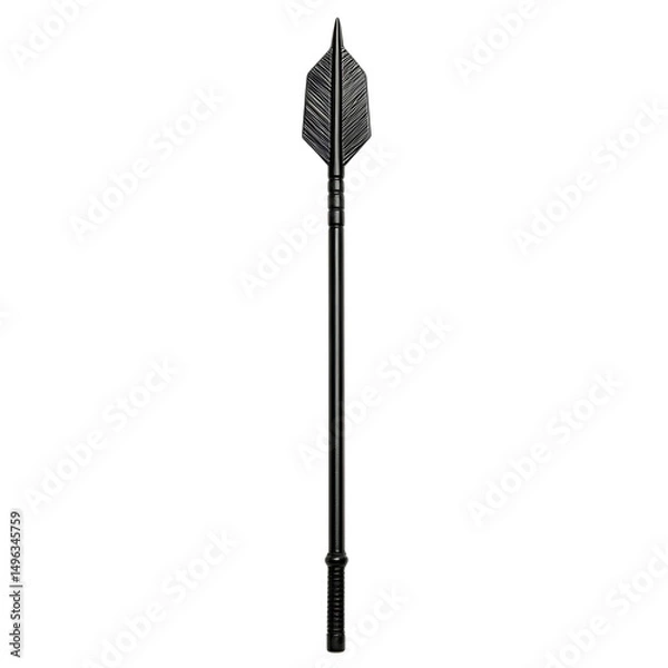 Fototapeta Sleek Arrow with a Modern Profile in Deep Charcoal Isolated on Transparent Background