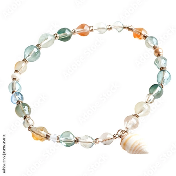 Fototapeta Elegant Anklet with a Series of Translucent Isolated on Transparent Background