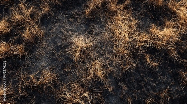 Obraz Burnt Grass Texture : Suitable for Be Used as Background and Content in Any Project (Print, Graphic Design, Blog Posts, Social Media Posts or Website Related to Environment Theme)