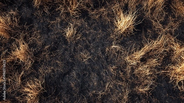 Obraz Burnt Grass Texture : Suitable for Be Used as Background and Content in Any Project (Print, Graphic Design, Blog Posts, Social Media Posts or Website Related to Environment Theme)